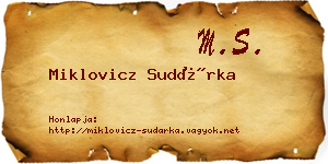 Miklovicz Sudárka névjegykártya